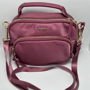 NEW TUMI Voyageur Troy Crossbody Hibiscus Gold Metal
